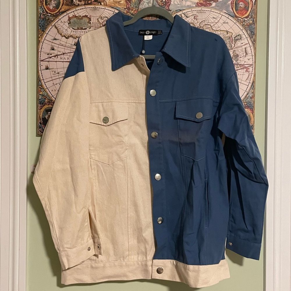 NWT! Two‎ Tone Button-Up Jacket
